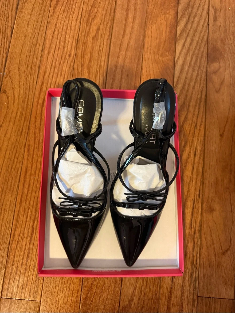 Comfort by Wild Diva Black Patent Pointed Toe Heels – New in Box – Size 7.5